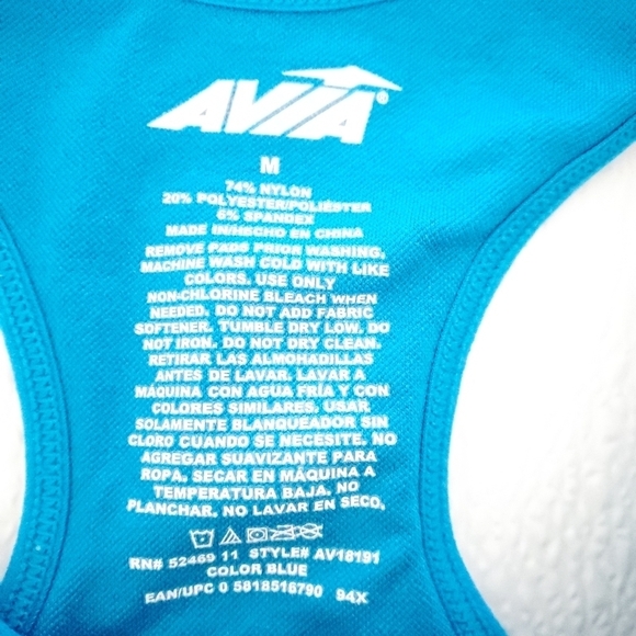 Avia Women's Size Medium Seamless Zip-Front Sports Bra Blue - Picture 4 of 4